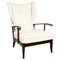 Mid-Century Italian White Fabric & Wooden Armchair by Paolo Buffa, 1950s, Image 1