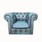 Chesterfield Clubsessel in Blau 1
