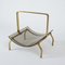 Mid-Century Brass and Smoked Glass Magazine Rack from Fontana Arte, Italy, 1960s 15