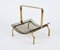 Mid-Century Brass and Smoked Glass Magazine Rack from Fontana Arte, Italy, 1960s, Image 5