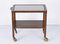 Italian Art Deco Solid Walnut and Glass Two-Tier Trolley Bar, 1940s, Image 8