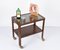 Italian Art Deco Solid Walnut and Glass Two-Tier Trolley Bar, 1940s 10