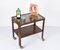 Italian Art Deco Solid Walnut and Glass Two-Tier Trolley Bar, 1940s, Image 10