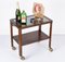 Italian Art Deco Solid Walnut and Glass Two-Tier Trolley Bar, 1940s, Image 12