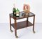 Italian Art Deco Solid Walnut and Glass Two-Tier Trolley Bar, 1940s, Image 11
