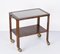 Italian Art Deco Solid Walnut and Glass Two-Tier Trolley Bar, 1940s, Image 5