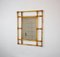 Espejo de pared italiano rectangular de ratán y bambú, años 60, Imagen 2