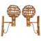 Rattan & Bamboo Sconces Lantern Wall Lamp by Louis Sognot, 1960s, Set of 2, Image 1