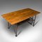 Vintage English Writing Desk in Steel and Pine, Image 6