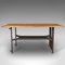 Vintage English Writing Desk in Steel and Pine 2