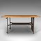 Vintage English Writing Desk in Steel and Pine, Image 2