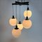 Large Mid-Century Hanging Lamp with 5 White Bols, 1970s, Image 17