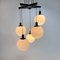 Large Mid-Century Hanging Lamp with 5 White Bols, 1970s 16