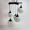 Large Mid-Century Hanging Lamp with 5 White Bols, 1970s 3