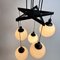 Large Mid-Century Hanging Lamp with 5 White Bols, 1970s 7