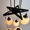 Large Mid-Century Hanging Lamp with 5 White Bols, 1970s 6