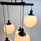 Large Mid-Century Hanging Lamp with 5 White Bols, 1970s 11