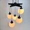 Large Mid-Century Hanging Lamp with 5 White Bols, 1970s 5