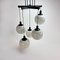 Large Mid-Century Hanging Lamp with 5 White Bols, 1970s 4