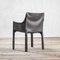 Model Cab 413 Black Leather Armchairs by Mario Bellini for Cassina, 1970s, Set of 2 2