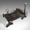 Victorian English Cast Iron & Brass Fire Grate with Andirons, 1880s, Set of 3, Image 6
