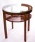 Art Deco Round Table With Marquetry & Glass Top 2