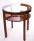 Art Deco Round Table With Marquetry & Glass Top, Image 2