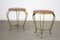 Red Stools in Brass by Pierluigi Colli, Set of 2 1