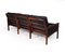 Danish Capella Sofa in Rosewood and Leather by Illum Wikkelso 3