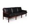 Danish Capella Sofa in Rosewood and Leather by Illum Wikkelso 1