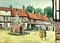 The Pump House, Common Place, Little Walsingham, Norfolk Uk, Litografia, Immagine 1