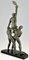 Sculpture Art Déco en Métal et Marbre Représentant 3 Athlètes avec Feuille de Palmier par Pierre Le Faguays pour Max Le Verrier, 1930s 6