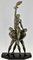 Art Deco Metal & Marble Sculpture Depicting 3 Athletes with Palm Leaf by Pierre Le Faguays for Max Le Verrier, 1930s 2