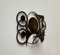 Mid-Century Danish Brutalist Metal Wall Sculpture and Candle Holder by Henrik Horst 11