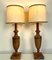 Vintage Mid-Century Artisan Hand-Crafted Wooden Inlay Table Lamps, Set of 2, Image 6