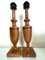 Vintage Mid-Century Artisan Hand-Crafted Wooden Inlay Table Lamps, Set of 2 3