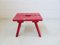 Red Painted Wooden Stool, Image 1