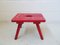 Red Painted Wooden Stool 4