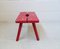 Red Painted Wooden Stool 3