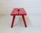 Red Painted Wooden Stool, Image 3