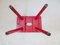 Red Painted Wooden Stool 9