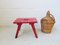 Red Painted Wooden Stool 10