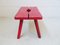 Red Painted Wooden Stool 5
