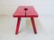 Tabouret en Bois Peint en Rouge 5