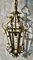 Victorian Brass & Glass Panel Hanging Lantern Light 6