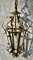 Victorian Brass & Glass Panel Hanging Lantern Light, Image 6