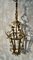 Victorian Brass & Glass Panel Hanging Lantern Light, Image 1