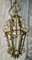 Victorian Brass & Glass Panel Hanging Lantern Light 5