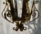 Victorian Brass & Glass Panel Hanging Lantern Light 12