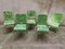 Green Iron Chairs, Set of 5 1